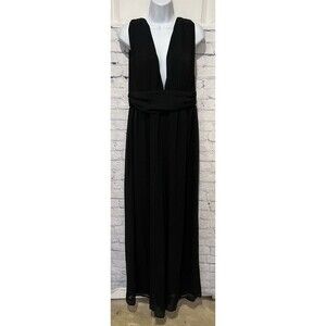 Lulus Divine Muse Black Wide-Leg Jumpsuit Size Large